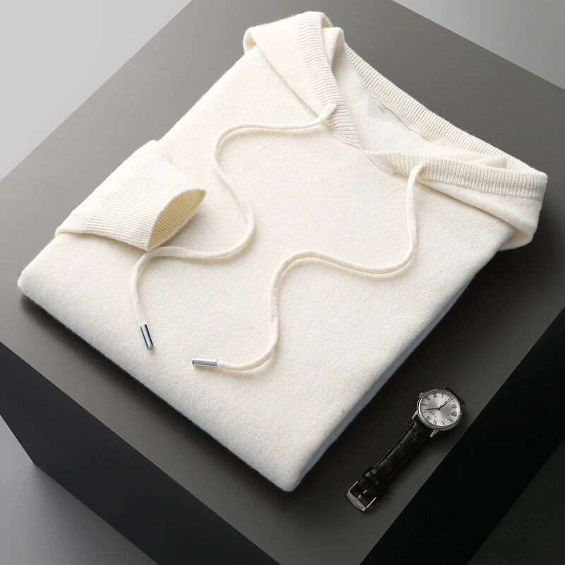 Theo | Men's Drawstring Knit Hoodie Sweater